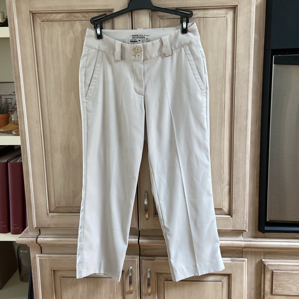 Nike golf Capri tour performance beige euc pants sz 0